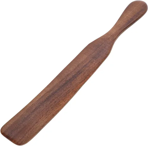 Hemoton Espátula de mango largo de 11.02 pulgadas, utensilio de cocina de madera antiadherente, resistente al calor, herramienta para agitar,