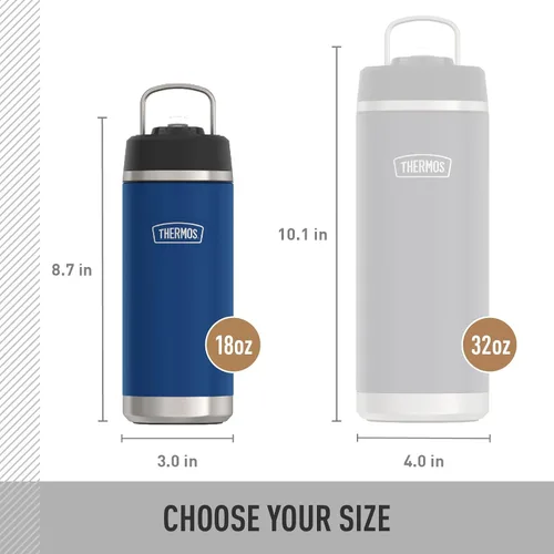 Miniatura 5 de THERMOS ICON SERIES - Botella de agua aislada con tapa con popote, 18 onzas, rosa intenso, botella de agua aislada al vacío de acero inoxidable