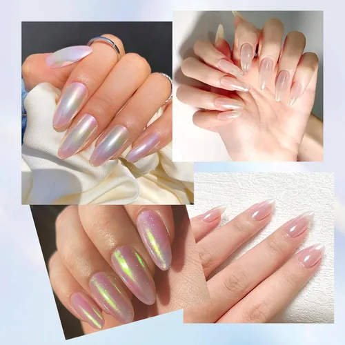 Miniatura 5 de Polvo de uñas cromado de 4 colores, espejo metálico, efecto brillantina, pigmento iridiscente aurora, polvo de perlas de sirena, kit de polvo