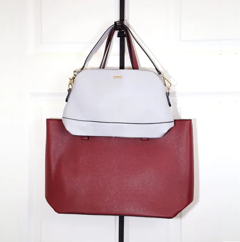 Miniatura 3 de Perfect Curve Organizador de Bolso y Monedero Sostiene hasta 9 Bolsos Organizador Sobre Puerta para Bolsos y Monederos Clips Ajustables 1