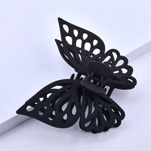 Miniatura 3 de Garras de mariposa para el cabello para mujer: pasadores huecos mate grandes para cabello grueso, sujeción fuerte, abrazaderas antideslizantes con 2