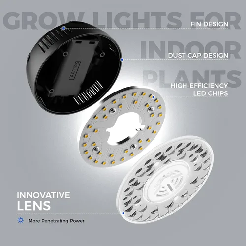 Miniatura 8 de Barrina Orbgrow OG09 Luz de Crecimiento Puck, 5000K 18W (2 x 9W, Equivalente a 270 Vatios), Luz de Espectro Completo para Plantas
