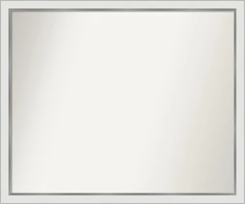 Miniatura 219 de Amanti Art Espejo de baño blanco para sobre el fregadero, 30 x 35 pulgadas, espejo de tocador rectangular estrecho de Eva de oro blanco, marco
