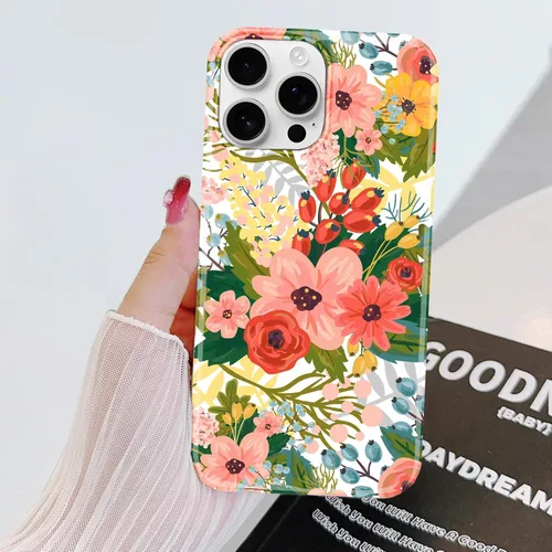 Miniatura 4 de J.west Funda de silicona protectora de silicona para iPhone 14 Pro de 6.1 pulgadas, diseño floral de TPU suave con ramos de flores de verano, Bouquet