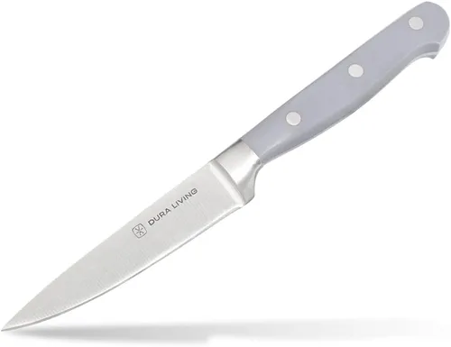 Miniatura 19 de DURA LIVING Cuchillo Santoku de 7 pulgadas, hoja de acero inoxidable de alto carbono afilada, mango remachado ergonómico forjado, cuchillo de chef