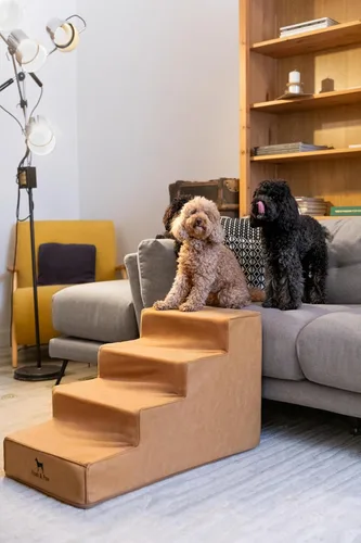 Miniatura 3 de Noah & Paw Escaleras para Perros, Rampa para Perros para Cama (17" Extra Ancha) Escaleras para Mascotas para Cama Alta, Diseñadas para Razas