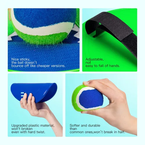 Miniatura 4 de EVERICH - Juego de pelota de lanzamiento y captura mejorado, juegos para interiores y exteriores para niños de 3 a 12 años, juguete de agua