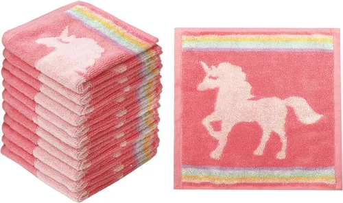 Miniatura 20 de ORIGINAL KIDS Juego de 6 toallas – Bath Time Sugar & Spice – 2 toallas, 2 toallas de mano y 2 paños – 100% algodón jacquard suave absorbente toalla