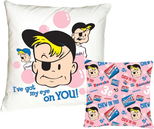 Miniatura 2 de iscream Bazooka Bubble Gum Bazooka Joe Print - Almohada decorativa de microcuentas de 16 pulgadas