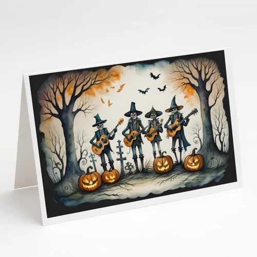 Miniatura 26 de Caroline's Treasures DAC2223GCA7P - Tarjetas de felicitación y sobres de Halloween espeluznantes de gato negro, paquete de 8 tarjetas en blanco