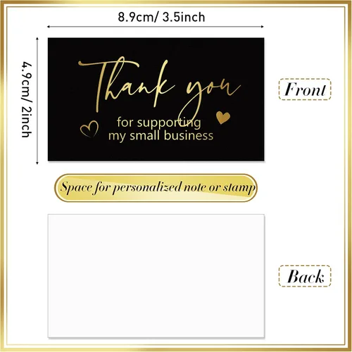 Miniatura 2 de 180 tarjetas de felicitación con texto en inglés "Thank You for Supporting My Small", pequeñas tarjetas de felicitación de agradecimiento por tu