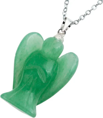 Miniatura 3 de TUMBEELLUWA Colgante de cristal de piedra curativa tallada a mano con cadena de aleación de metal