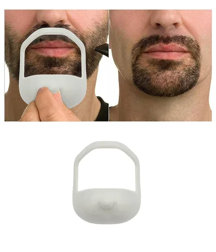 Miniatura 2 de Plantilla de estilo de barba para hombre Estilo de barba clara Herramienta de aseo transparente para barbilla, mejillas y escote de los hombres se