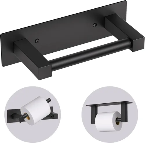 Miniatura 8 de Soporte de papel higiénico de níquel cepillado para baño, montaje en pared, dispensador de papel higiénico comercial de acero inoxidable, soporte