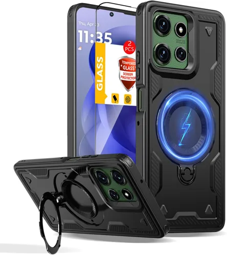 Miniatura 75 de Funda magnética para Google Pixel 9A compatible con cargador inalámbrico MagSafe, para Pixel 9A, funda de teléfono integrada de 360 °, con 2