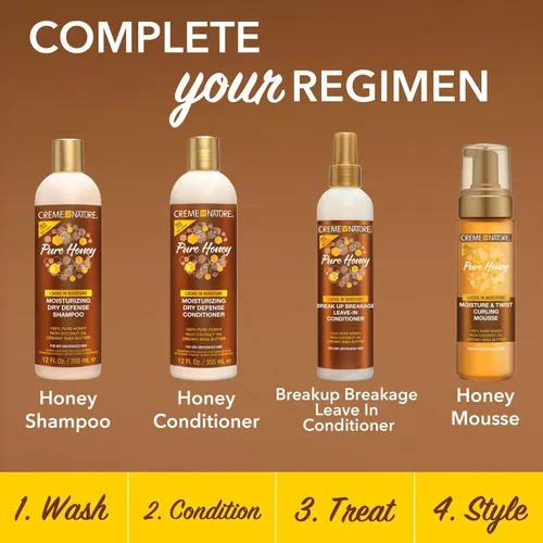 Miniatura 6 de Creme of Nature® Pure Honey Break Up Breakage - Acondicionador sin enjuague, 8 onzas