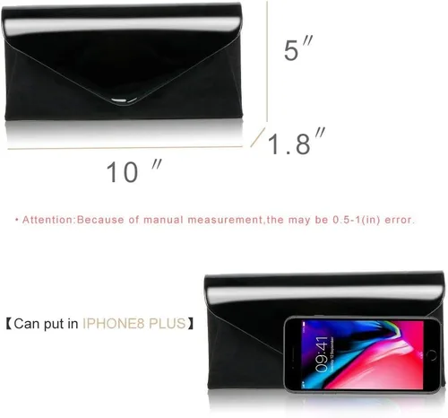 Miniatura 7 de WALLYN'S Patent Leather Clutch Classic Purse Evening Bag Handbag With Flannelette