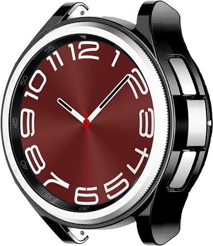 Miniatura 4 de Funda compatible con Samsung Galaxy Watch 6 Classic de 1.693 in 2023, suave TPU chapado en todo el contorno, a prueba de arañazos, funda protectora