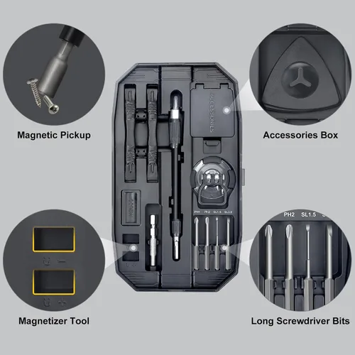 Miniatura 6 de STREBITO Juego de Destornilladores de Precisión, Kit de Herramientas Electrónicas 153 en 1 con Estuche, 140 PCS Puntas de Precisión Magnéticas