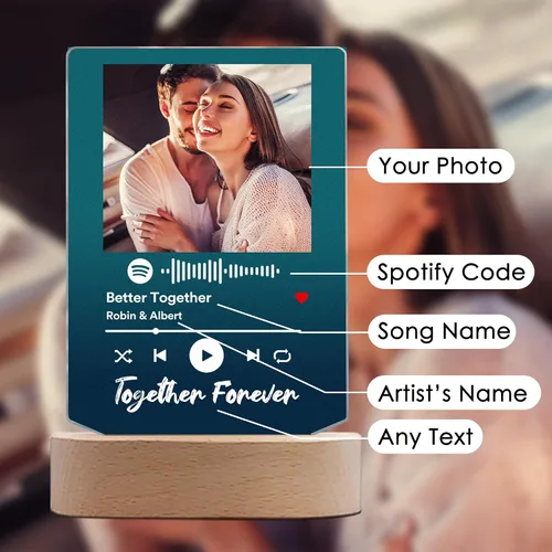 Miniatura 2 de Canción acrílica personalizada con foto, regalo personalizado para novio, novia, cubierta de álbum acrílico, placa de música transparente colorida