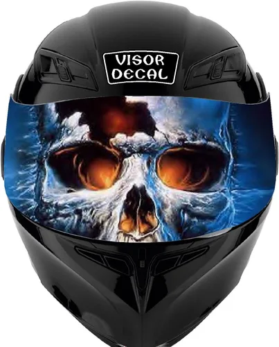 Miniatura 10 de Calcomanía de visera de calavera para casco compatible con: Icon Shoei Bell HJC Scorpion AGV V2 (V25 Skull)