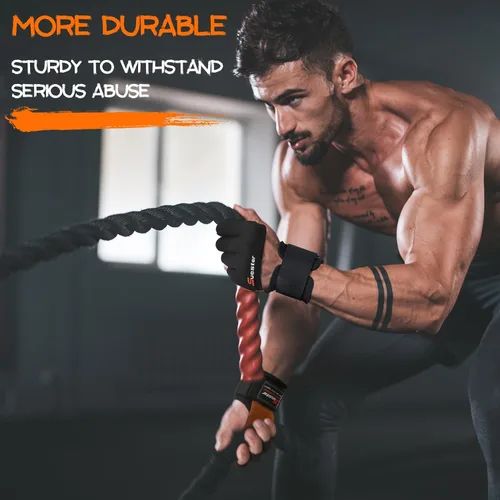 Miniatura 7 de SueStar Guantes de entrenamiento, guantes acolchados de cuero vacuno de alta resistencia con soporte para la muñeca, protección completa de la palma