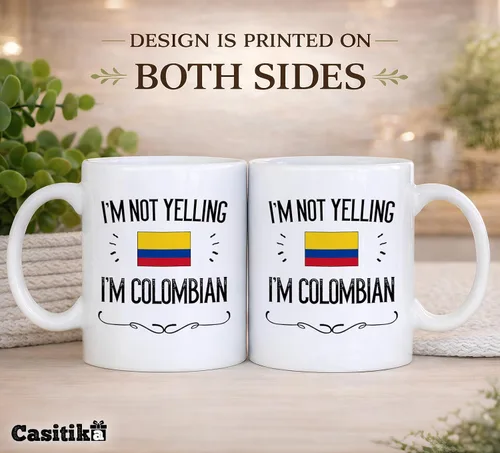 Miniatura 8 de Casitika Taza de café de 11 onzas con texto en inglés "I'm Not Yelling I'm Colombian" de Colombia. Idea de regalo para esposa, marido, amigo