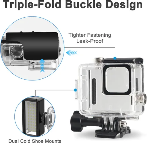 Miniatura 4 de OKFUN Funda protectora de buceo impermeable para Go Pro Hero 4K, 196 pies/196.9 ft, carcasa duradera para buceo subacuático, esnórquel, surf