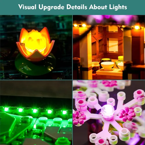 Miniatura 3 de LocoLee Kit de luces de control remoto compatible con Lego Tranquil Garden 10315 Zen Garden (solo luces, sin modelos) Juego de iluminación RC