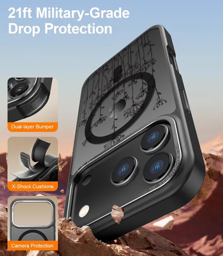Miniatura 317 de Goodon para iPhone 15 Pro Max con protector de pantalla de privacidad, compatible con Magsafe, funda translúcida mate a prueba de golpes - Linda