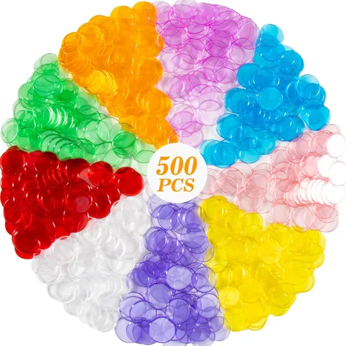 Sukh 500 piezas de fichas de bingo para juegos de bingo marcadores de bingo de colores fichas de lotería bingo mexicano fichas de bingo fichas de