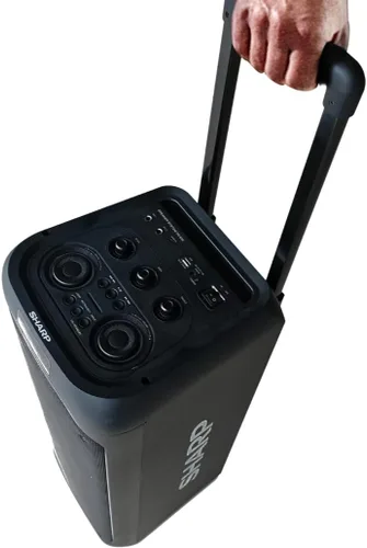 Miniatura 5 de Sistema de altavoces de fiesta Sharp PS-935 con micrófono - Altavoz portátil Bluetooth - ¡Asa y ruedas estilo maleta! Tonos neutros