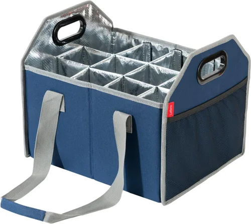 Miniatura 9 de Portabotellas plegable para 12 botellas, caja de almacenamiento reutilizable portátil para mudanza, carrito de vacaciones, compras, acceso a cata
