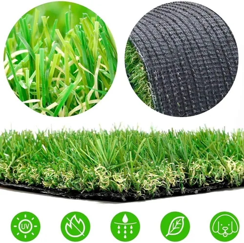 Miniatura 5 de Alfombra de césped artificial realista, para interiores y exteriores, alfombra sintética gruesa para jardín, patio, balcón, paisaje, 2 x 11 pies