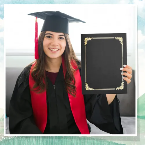 Miniatura 6 de Fainne 80 soportes para certificados para diplomas, portadocumentos para certificados, carpetas de certificados con borde de lámina dorada