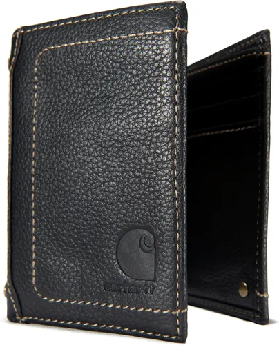 Carhartt Carteras duraderas de tres pliegues, disponibles en estilos de cuero y lona