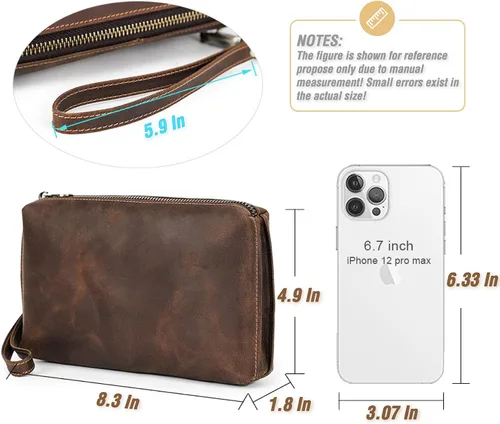Miniatura 49 de Funda de piel de grano superior para hombre y mujer, múltiples bolsillos/ranuras, RFID de gran capacidad para tarjetas, cheques, dinero, pasaporte