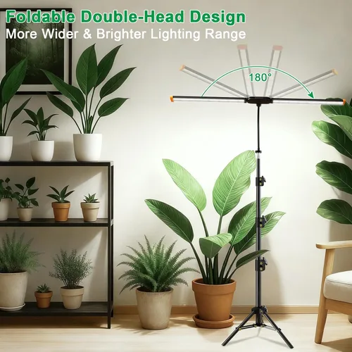Miniatura 3 de YEOLEH Lámpara de pie para plantas grandes y altas en interiores, luz blanca de 6000 K de espectro completo con LED rojo y azul, tira de luz