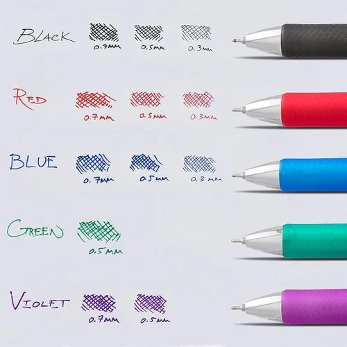 Miniatura 7 de Pentel Energel Rtx Retráctil, 12 paquetes de 6 bolígrafos de tinta negra y 6 azules, punta de aguja, punta fina de 0.020 in