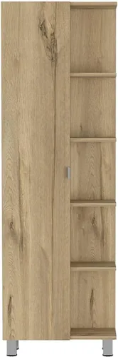 Miniatura 3 de FM FURNITURE Los Angeles - Armario de lino con 5 estantes abiertos y 4 estantes interiores, roble claro