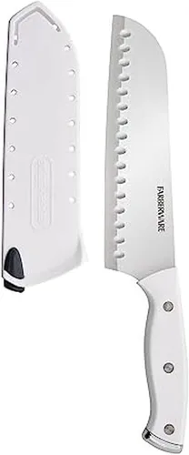 Miniatura 10 de Farberware Edgekeeper Cuchillo Santoku con triple remache con cubierta de hoja autoafilable, cuchillo de cocina de acero inoxidable de alto carbono