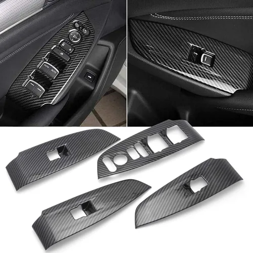 Miniatura 13 de x xotic tech Tira de cubierta de moldura de panel de puerta lateral interior, patrón de fibra de carbono, compatible con Honda Accord Sedan 10ª