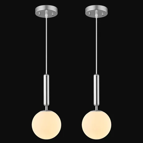Miniatura 35 de Lámpara Colgante Moderna Accesorio de Iluminación Colgante para Isla de Cocina Luces Colgantes Doradas de Mediados de Siglo con Globo de Vidrio Oro
