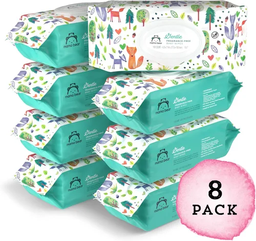 Miniatura 7 de Marca Amazon – Mama Bear - Toallitas suaves formuladas sin fragancia, hipoalergénicas, piel sensible, sin perfume, 800 unidades (8 paquetes de 100)