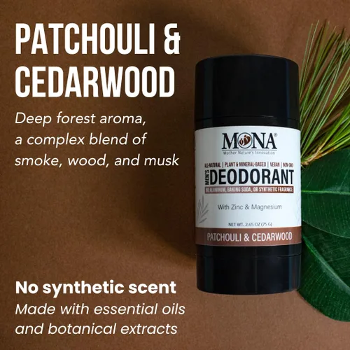 Miniatura 2 de MONA Brands - Desodorante natural para hombres sin aluminio, hipoalergénico, desodorante de magnesio para pieles sensibles, absorbe el sudor,