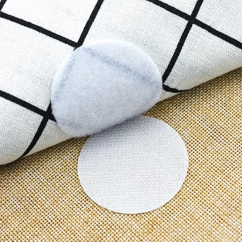 Miniatura 5 de Fantasyon 24 pares de puntos redondos de gancho y bucle de 1 pulgada de doble cara, cinta autoadhesiva blanca de gancho y bucle, puntos adhesivos