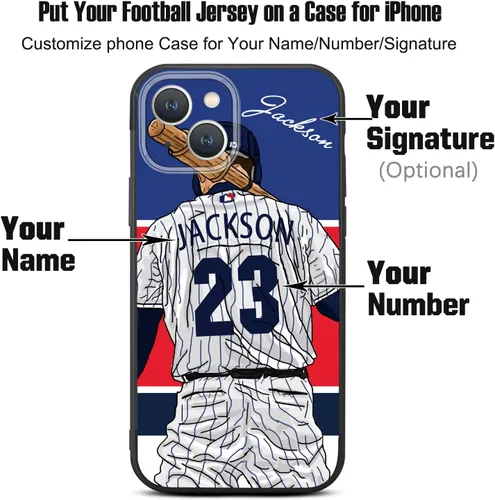 Miniatura 2 de Estuche de Béisbol Personalizado con Nombre y Número de Liquid Silicone para iPhone 17 Air 16 15 Pro Max 14 13 Mini 12 11 Xs Xr SE3 8 7 6 Plus
