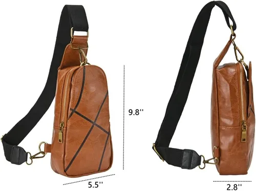 Miniatura 4 de Bolso bandolera para mujer, de piel sintética, para el pecho, pequeño, para senderismo, viajes, bandolera, mochila para mujeres y hombres
