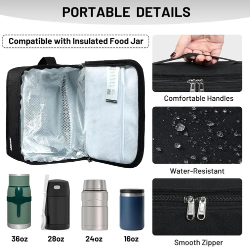 Miniatura 3 de MIER Lonchera térmica para hombres, mujeres y niños, portátil, pequeña, para 9 latas, mini hielera térmica compacta para escuela, trabajo, picnic