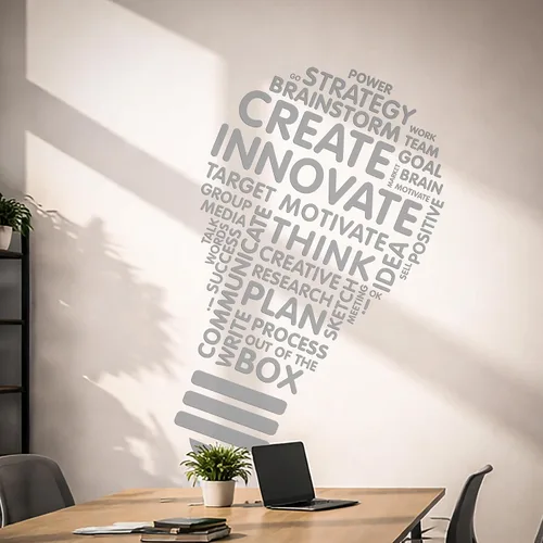 Miniatura 18 de Create Innovate - Calcomanía inspiradora para pared de oficina, ventana, aula, escuela, negocios, motivacional, bombilla de ciencia, regalo